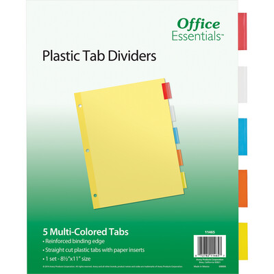 Office Essentials Insertable Economy Divider Buff w/Multi Tabs 8.5x11in Bulk 5 Tab