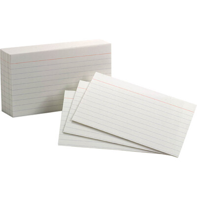 Oxford Index Card White 4x6in 100Pk Pack Ruled