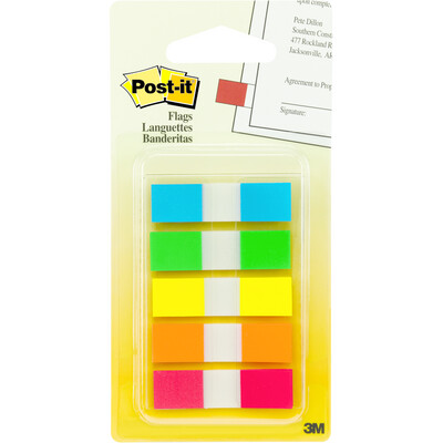 Post-it To-Go Flags Asst .5x1.75in 5Pk BP Primary