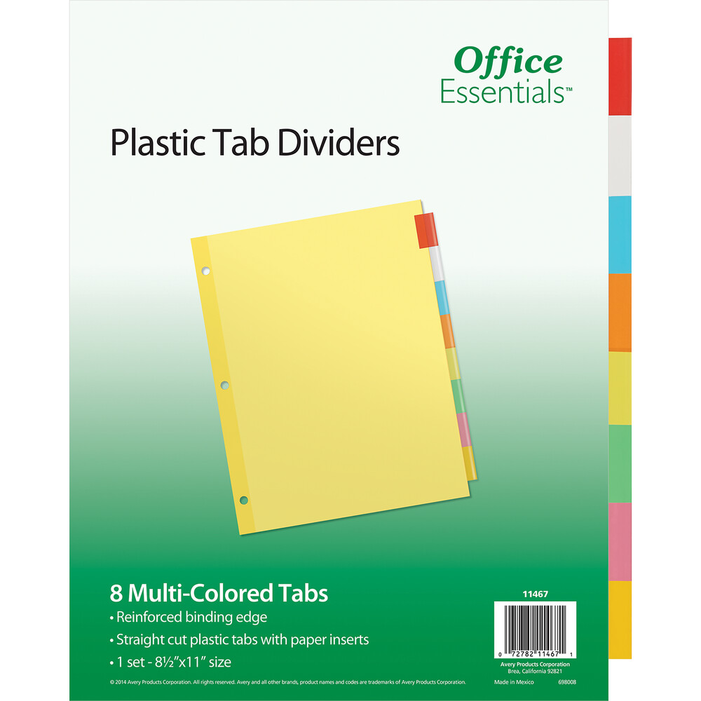 Office Essentials Insertable Economy Divider Buff w/Multi Tabs 8.5x11in Bulk 8 Tab