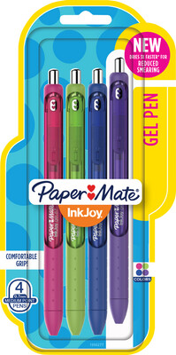 Paper Mate InkJoy Retractable Gel Pen Asst .7mm 4Pk BP