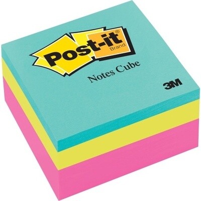 Post-it Sticky Notes Cube Asst 3x3in 1Pk Pack 400Sht/Pink Wave