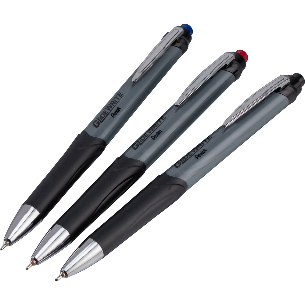 Pentel GlideWrite Signature Ballpoint Pen Black .7mm 3Pk BP Needle Tip