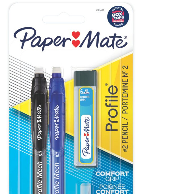Paper Mate Profile Mechanical Pencil Starter Set Black/Blue .7mm 2Pk BP with Refill Lead and Eraser