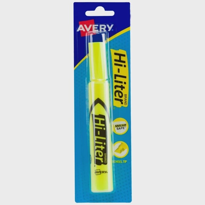 HI-LITER Desk Style Fluorescent Highlighter Yellow Chisel 1Pk BP