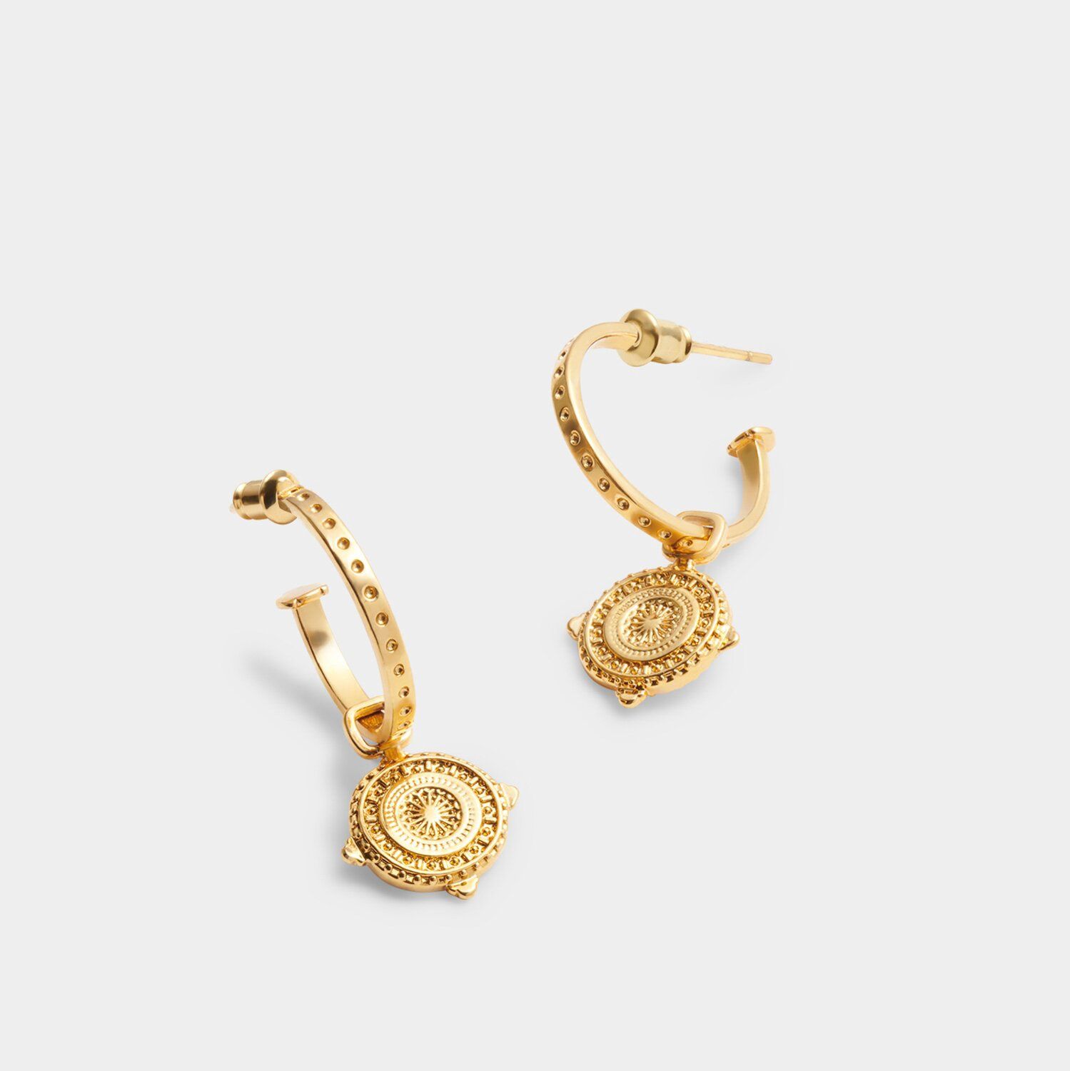 Earrings - Happiness Antique Coin Hoops