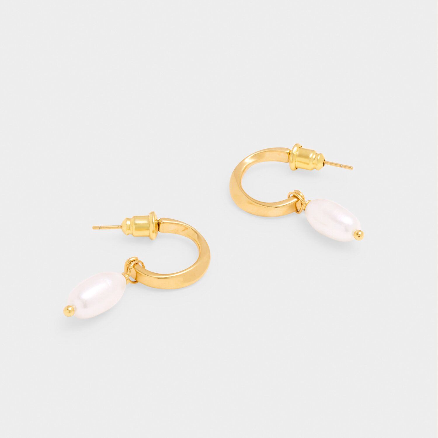 Pearl Lustre Hoop Earrings
