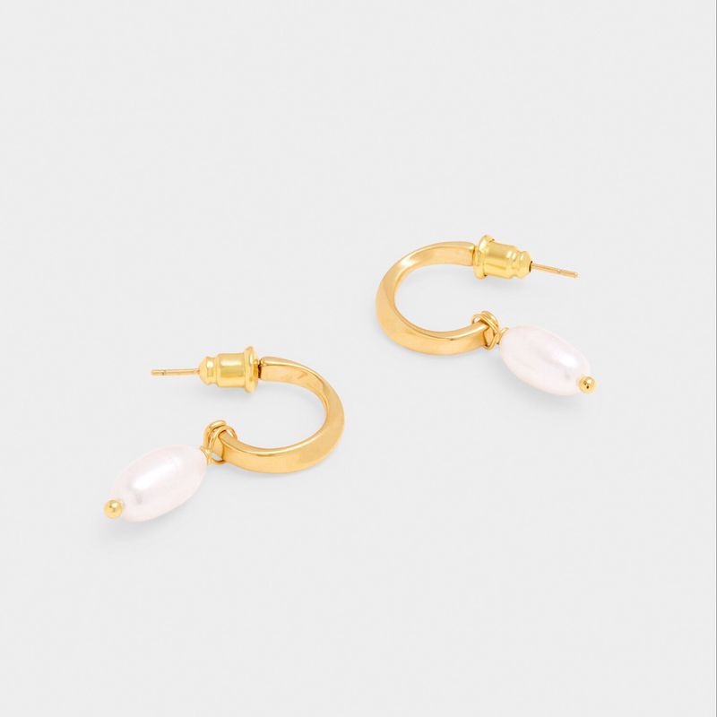 Pearl Lustre Hoop Earrings