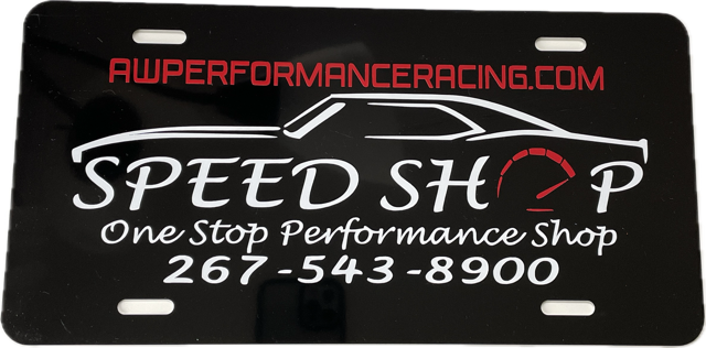 Speed Shop License Plate