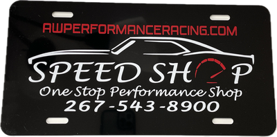 Speed Shop License Plate