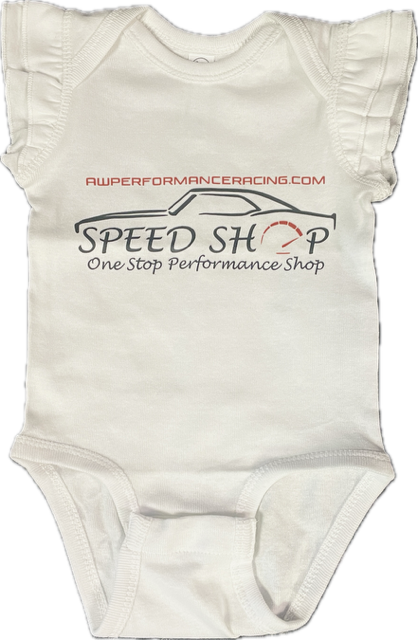 Baby Girl Speed Shop Ruffle Onesie