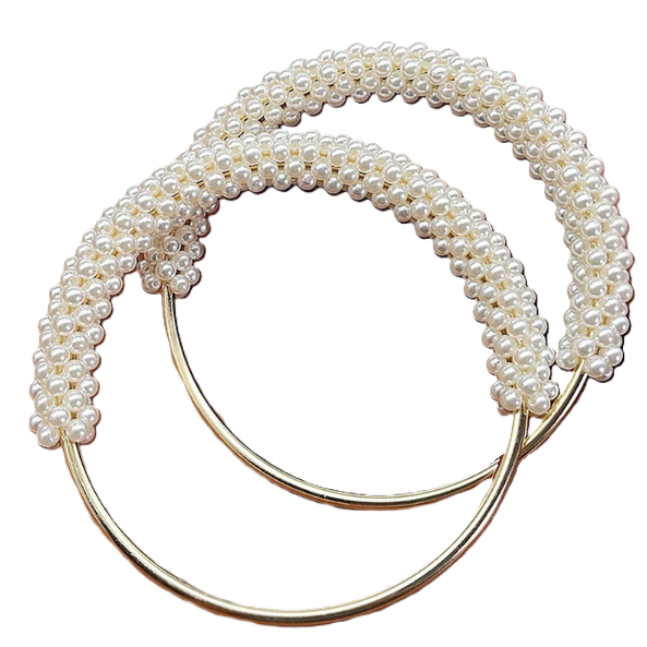 TWO CIRCLE HANDLE Gold with Pearl- 11 CM