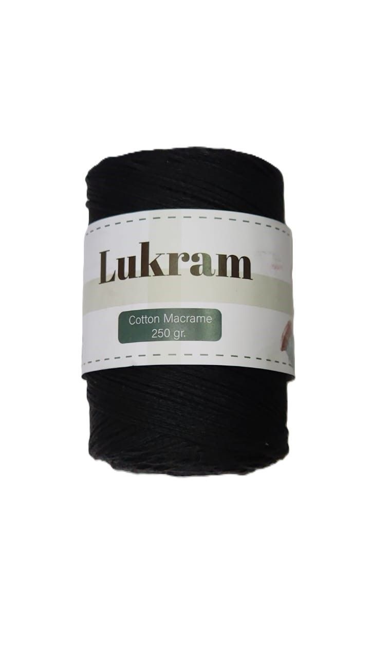 Lukram cotton macrame 3mm -03-Black