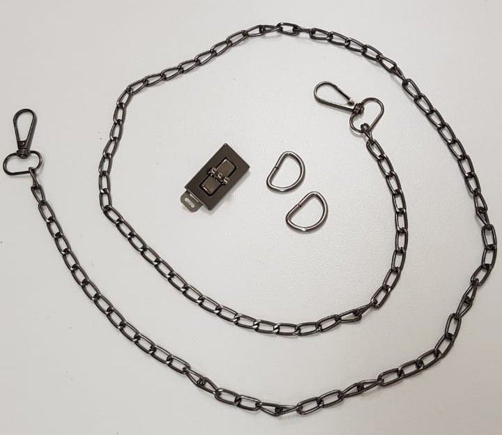 Handbag Chain Black with Lock Set-1005