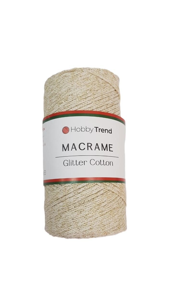 HobbyTrend-Macrame Glitter Cotton-010G-D