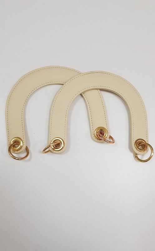 Two Leather Handles-Cream