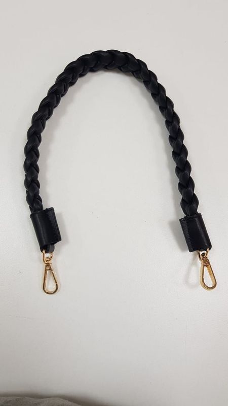 Braided Leather Handles-Black