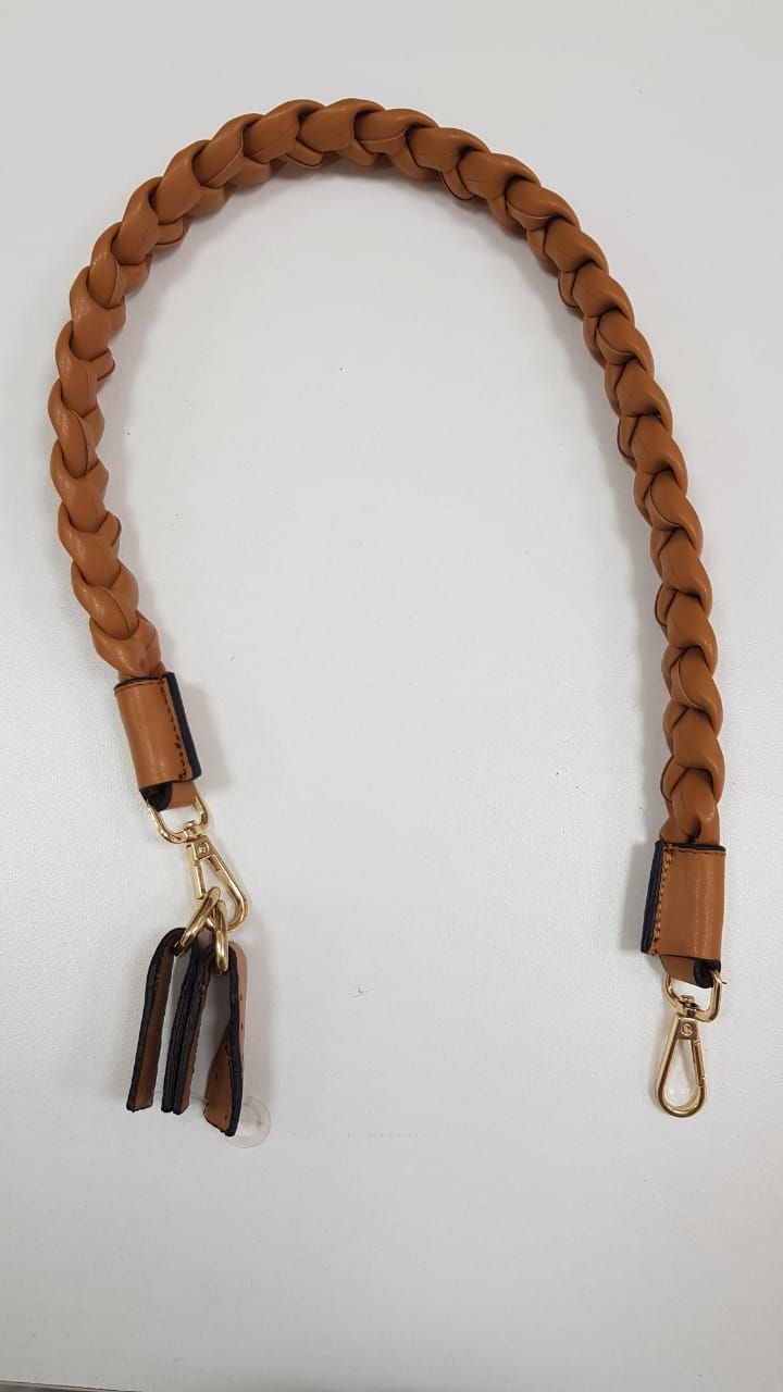 Braided Leather Handles-Camel