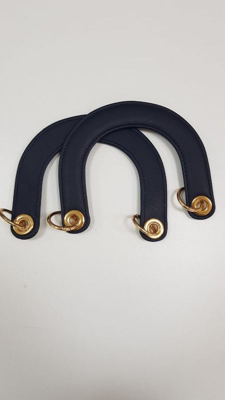 Two Leather Handles-Dark Blue