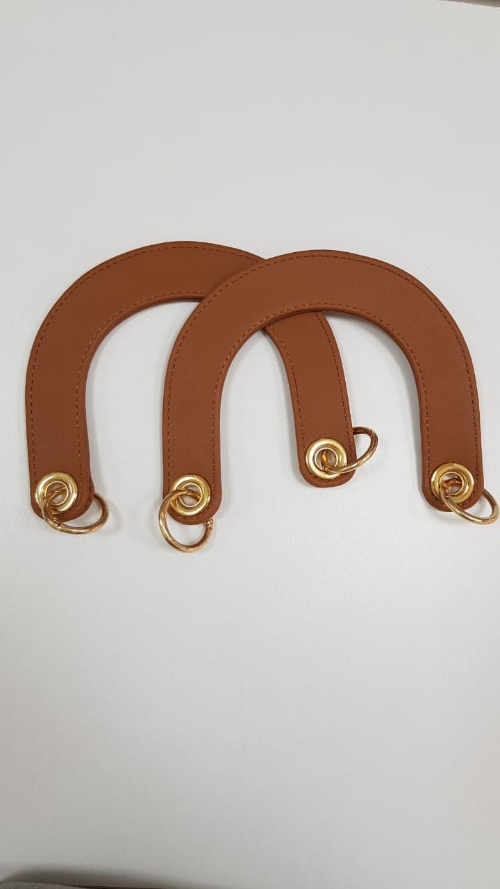 Two Leather Handles-Camel