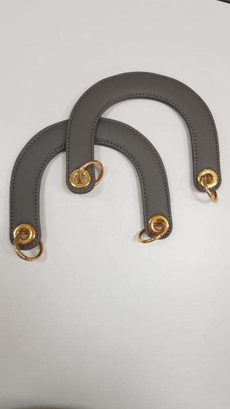 Two Leather Handles-Grey