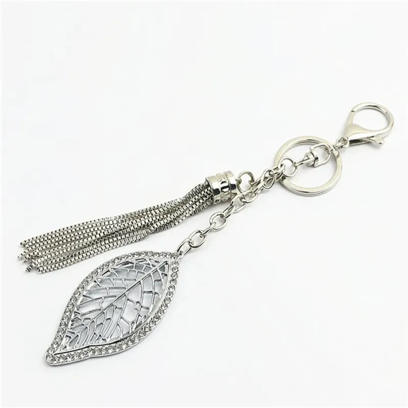 Fashion Leaf Shape Keychains Silver