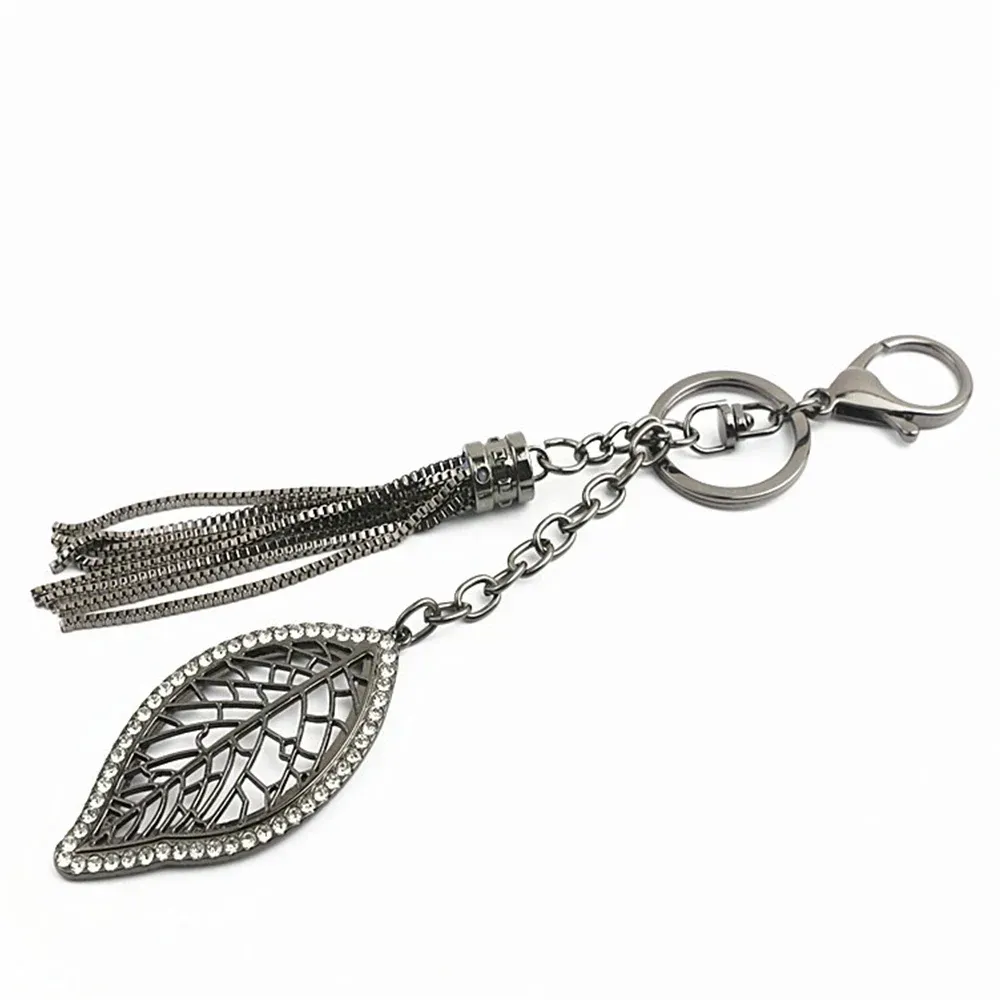 Fashion Leaf Shape Keychains Black