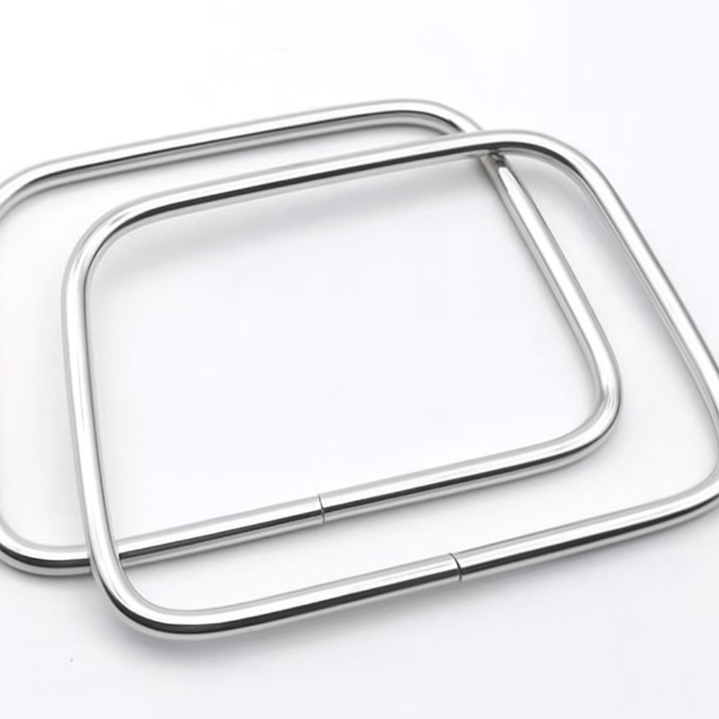 1 Pair Rectangle Handle Silver