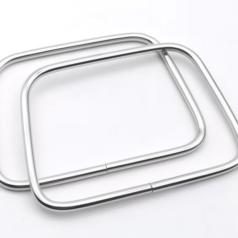 1 Pair Rectangle Handle Silver