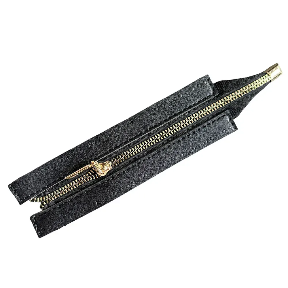 Black Leather Zipper- 18 CM