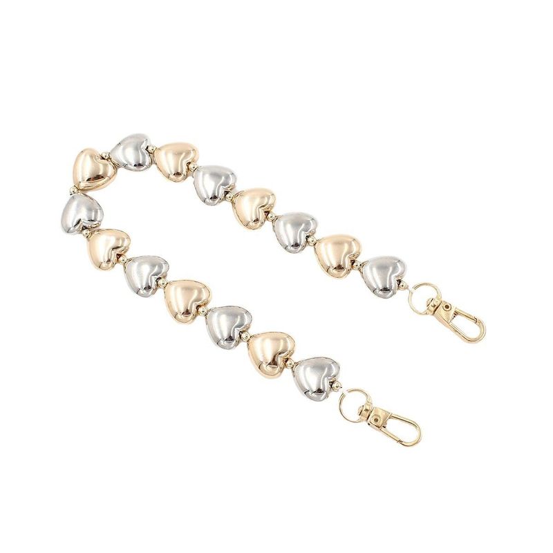 Metal Heart Bag Chain Silver & Gold- 32 CM