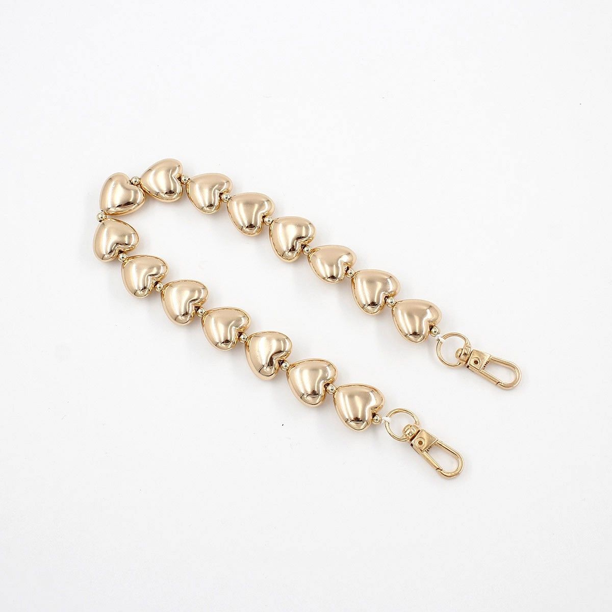 Metal Heart Bag Chain Gold - 32 CM