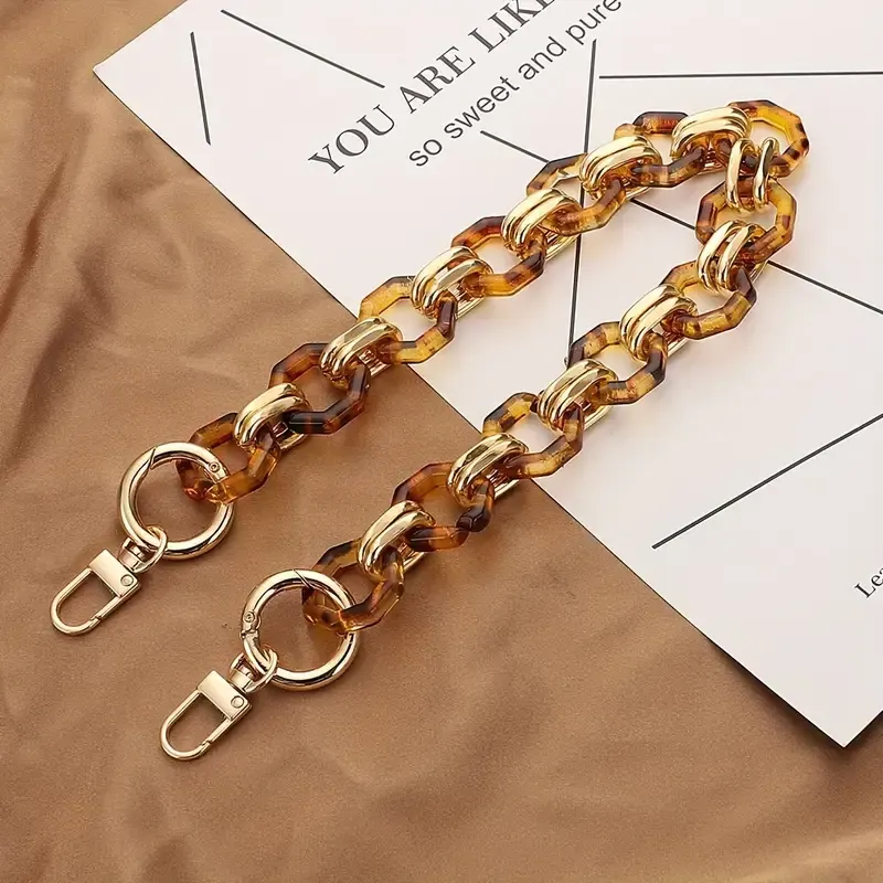 Acrylic Bag Chain Handle Brown- 60 cm
