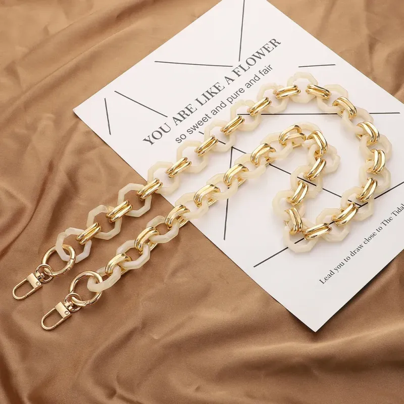 Acrylic Bag Chain Handle Cream- 60 cm
