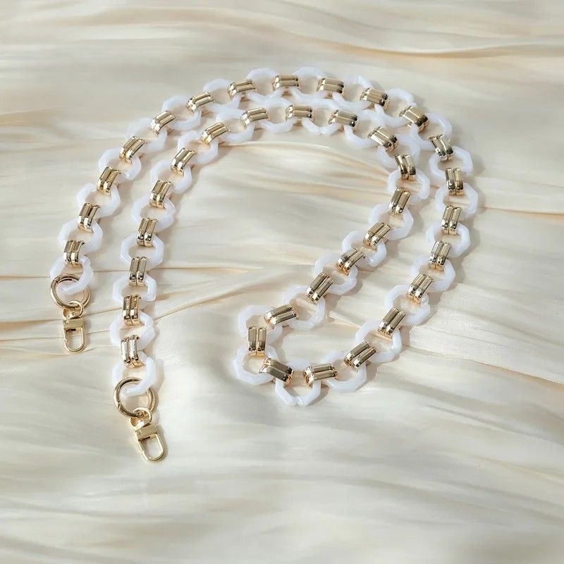Acrylic Bag Chain Handle White- 60 cm