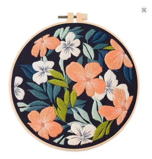 Flowers Painting Embroidery Sewing Kit - 892