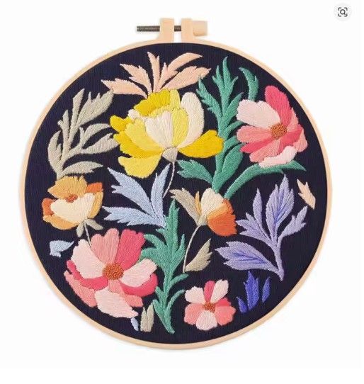 Flowers Painting Embroidery Sewing Kit - 896