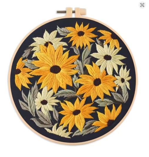 Flowers Painting Embroidery Sewing Kit - 893