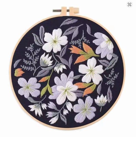 Flowers Painting Embroidery Sewing Kit - 895