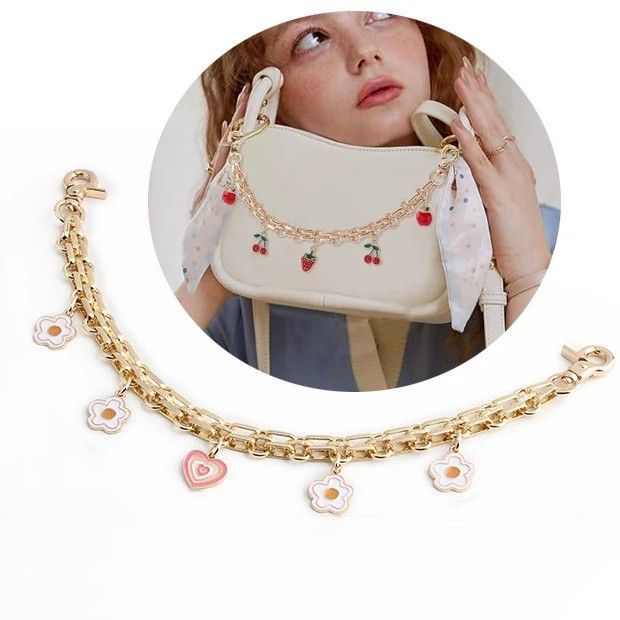 Decoration Chain Pink Heart- 32.5 cm