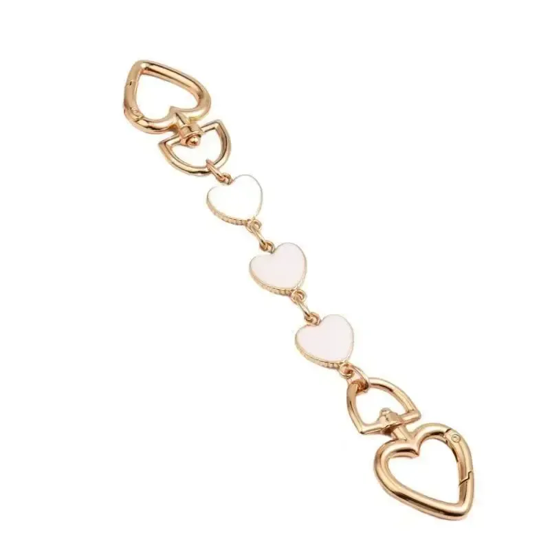 Chain Extension White Hearts - 17 cm
