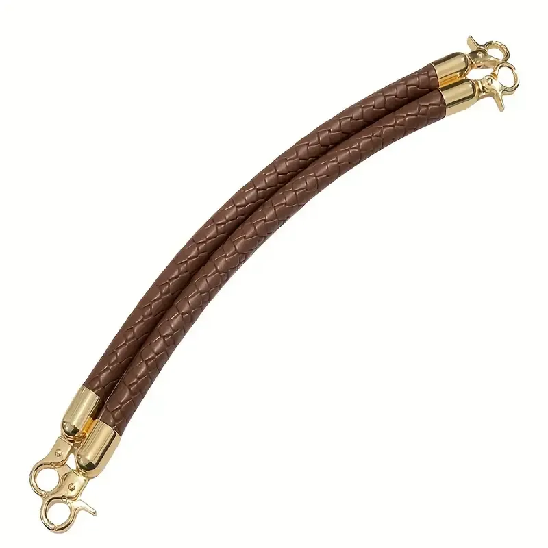 One Braided Leather Shoulder Straps Brown- 60 cm