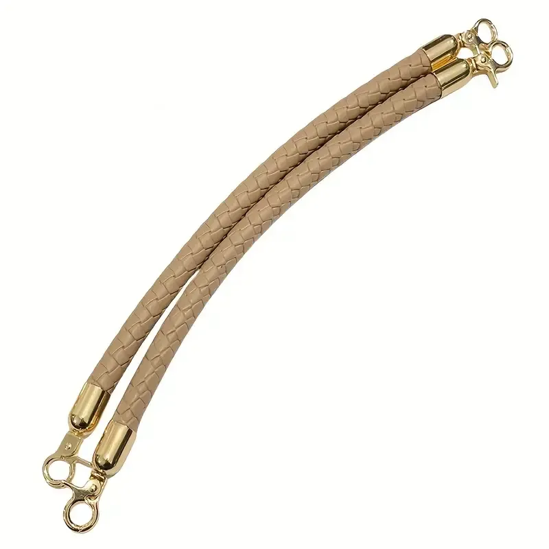 One Braided Leather Shoulder Straps Beige- 60 cm