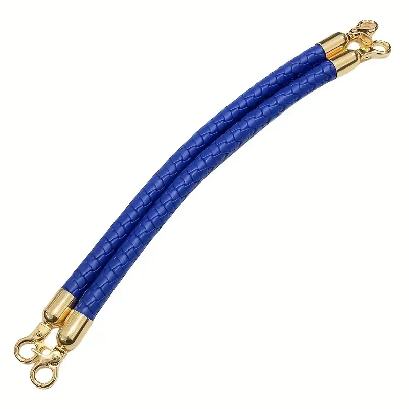 One Braided Leather Shoulder Straps Blue- 60 cm