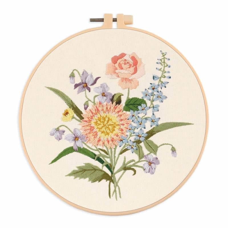 Flowers Pattern Embroidery Set- 131