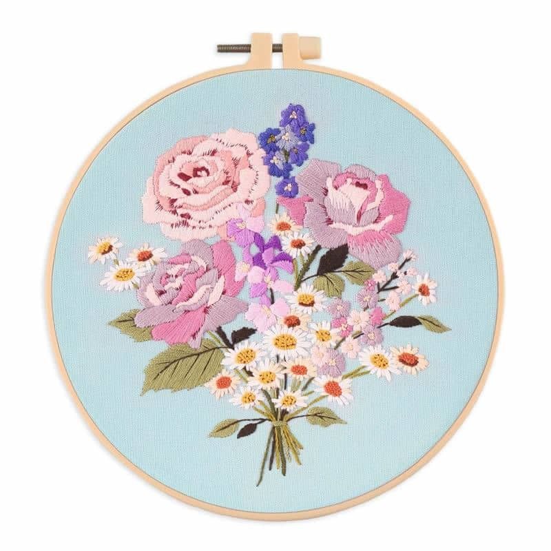 Flowers Pattern Embroidery Set- 130