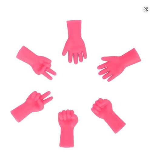6Pcs Knitting Needles Point Protectors Rock Paper Scissors-Pink