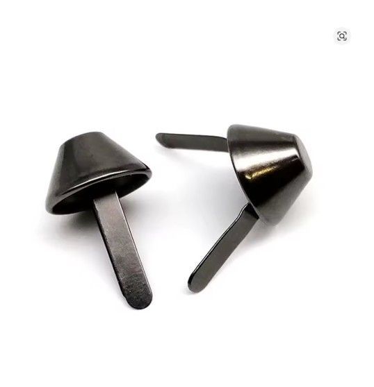 10 Piece Metal Two-legged Button Black- 10 mm