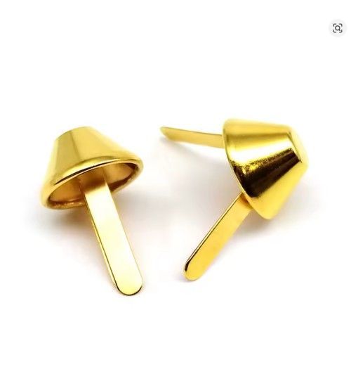 10 Piece Metal Two-legged Button Gold- 10 mm