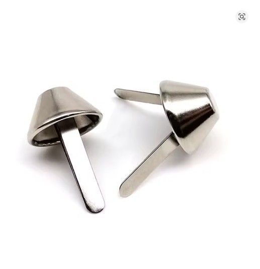 10 Piece Metal Two-legged Button Silver- 10 mm